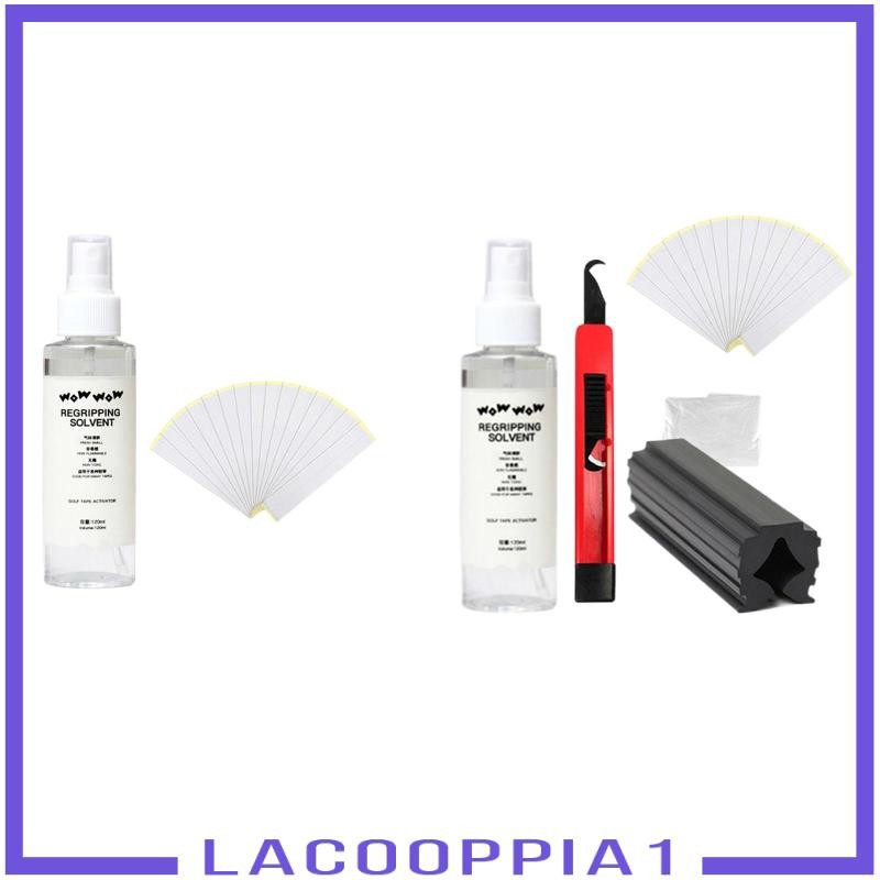 [Lacooppia1] Golf Club Grip Kit 15 Grip Tape Strips Spray Solvent Professional Club Cover