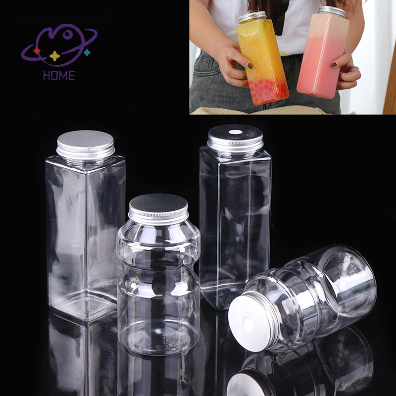 [mayhome] 500ml ขวดเครื่องดื่มน้ําผลไม้แบบใช้แล้วทิ้งทรงสี่เหลี่ยมชานมขวดโยเกิร์ตพลาสติก {TH}