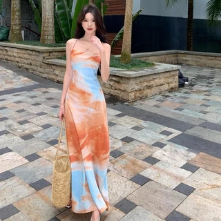 เดรสโชว์หลัง ผู้หญิง เปิดไหล่ รัดรูป น่ารัก ชุดออกงานเรียบหรู เดรสยาว สายเดี่ยว เดรสมัดย้อม ชุดเดรสหญิง ชายมัดย้อม สไตล์
