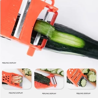 092 มีดปอกผลไม้ ที่ขูดมะละกอ เครื่องตัดผักเอนกประสงค์ แบบหนา 5in1 พร้อมส่ง veggie chopper