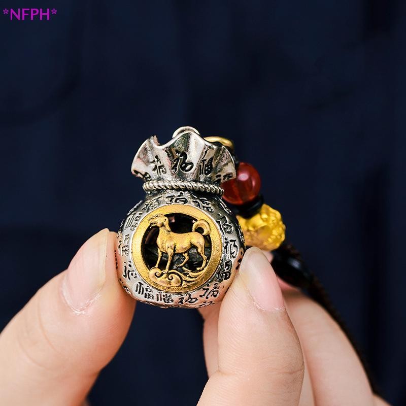 NFPH>Vintage Cupronickelโลหะผสมกระเป๋าสตางค์ผู้ชายFortuneรถแหวนผู้หญิงกระเป๋าเป้สะพายหลังCh Luckyเครื่องประดับใหม่
