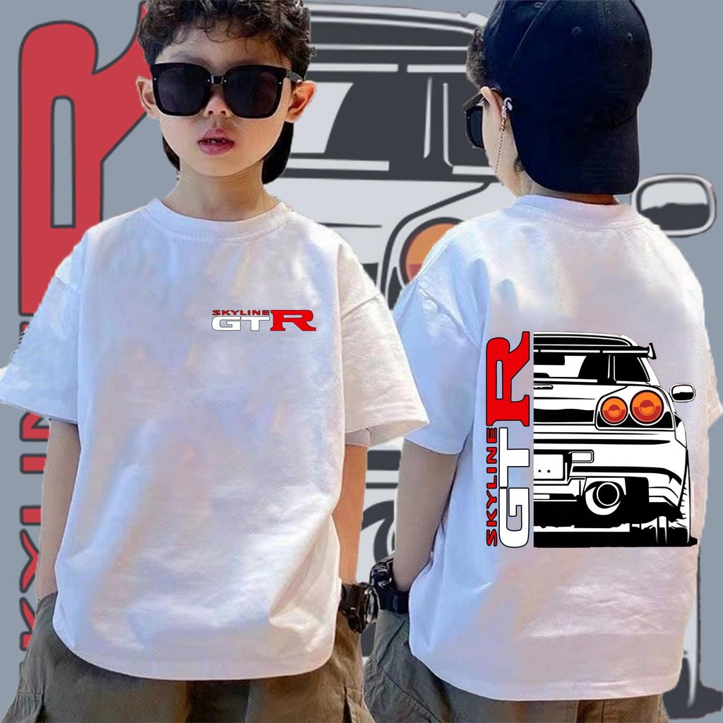เสื้อยืดเด็กชายและเด็กหญิง GTR 90-150ซม. 3ปี-12ปี