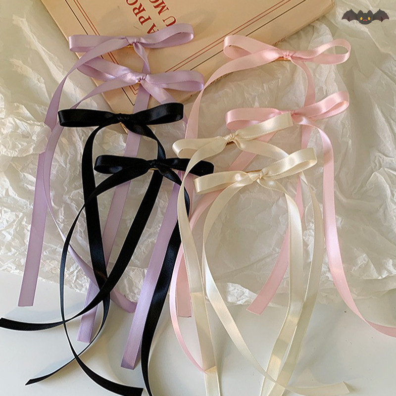 [PE] สไตล์เกาหลีริบบิ้นโบว์กิ๊บยาว sel Hairpin หวานน่ารัก Headwear สําหรับผู้หญิงสาวปาร์ตี้แฟชั่นอุปกรณ์เสริมผม TH