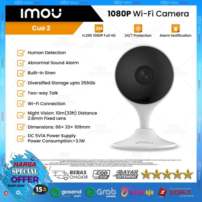 กล้องวงจรปิด IMOU Cue 2 ไร้สาย 1080P กล้องวงจรปิด IMOU IP Camera IMOU CUE 2 !!