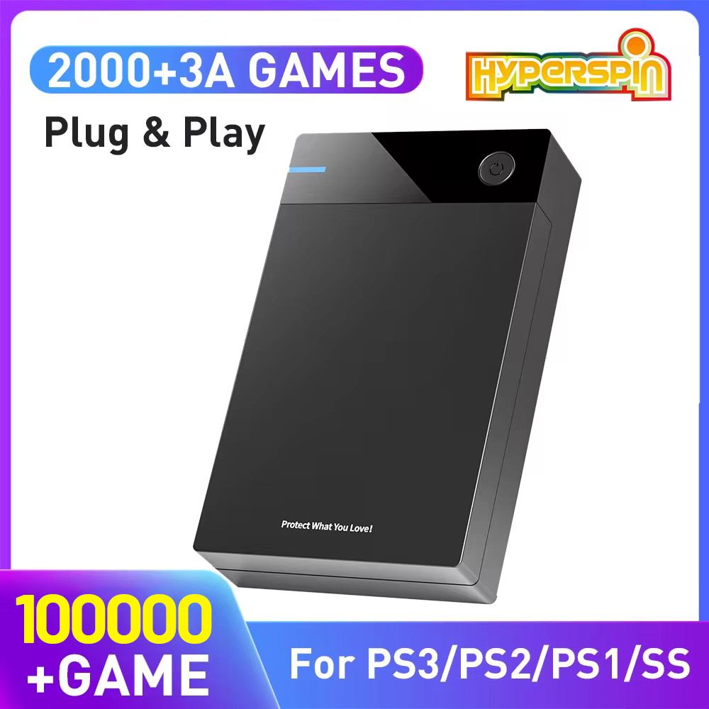Yฮาร์ดไดรฟ์ภายนอก12T แบบ HyperSpin ที่มี100000 + เกมย้อนยุคสำหรับ PS3/PS2/PS1/ps/s/x/box/cubex/wii H