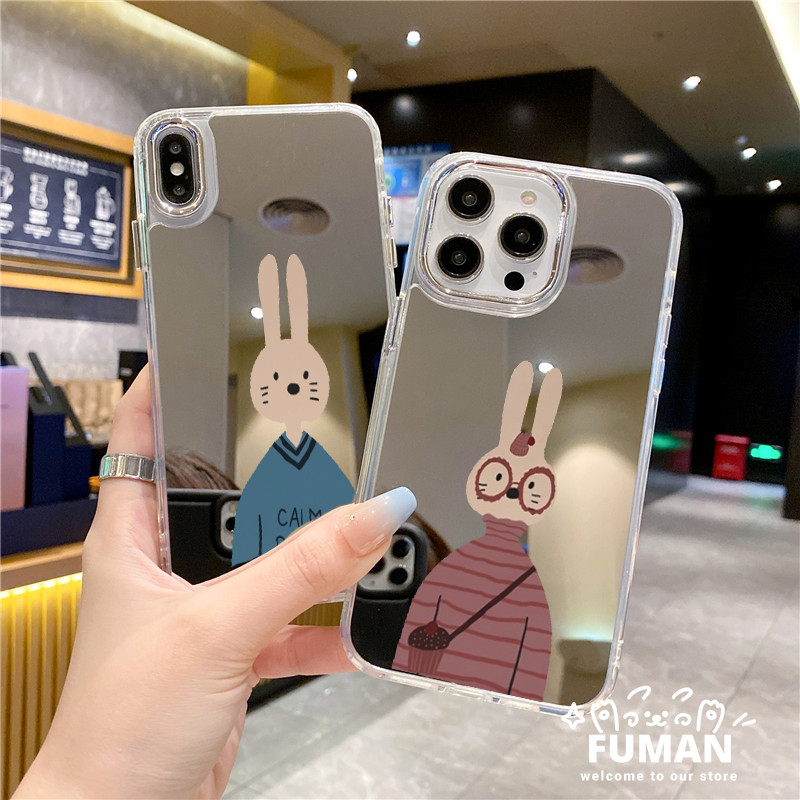 สไตล์เกาหลีน่ารัก Miffy Bunny Mirror Casing OOPPO A98 A79 A59 A38 A35 A33 A32 A31 A18 A17K A15S A12E
