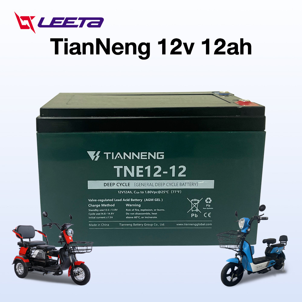 LEETA แบตเตอรี่จักรยานไฟฟ้า 48V 12V12ah แบตเตอรี่TianNeng แบตเตอรี่ตะกั่วกรด สำหรับ มอเตอร์ไซค์ไฟฟ้า รถสามล้อไฟฟ้ - รูปที่ 4