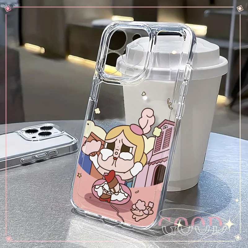 GOOD เคสโทรศัพท์มือถือแบบนิ่ม น่ารัก อ้วน ตุ๊กตุ๊ก สําหรับ iPhone 16 15 14 13 12 11 Pro Max X/Xs Xr 7 8 Plus CRYBABY