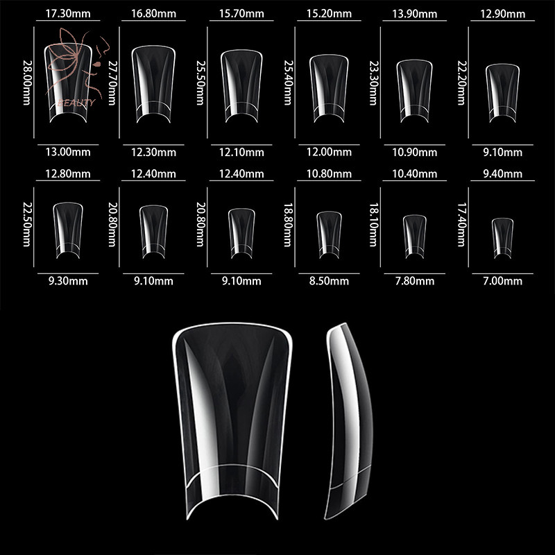 maybeauty 504pcs เล็บเป็ดสําหรับเล็บอะคริลิคครึ่งฝาครอบเล็ รูปที่ 2