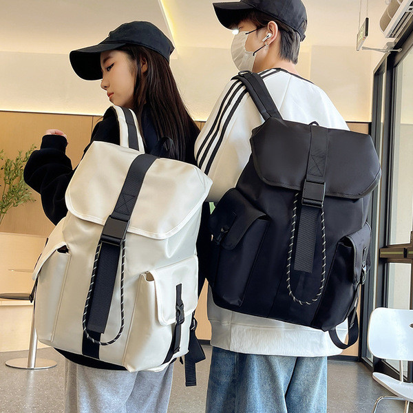gentlewoman กระเป๋า กระเป๋า กระเป๋าเป้สะพายหลังผู้หญิง2024ใหม่กระเป๋าเป้สะพายหลังความจุขนาดใหญ่กระเป๋าเป้สะพายหลังผู้ชายสไตล์ลำลองแฟชั่นเรียบง่าย