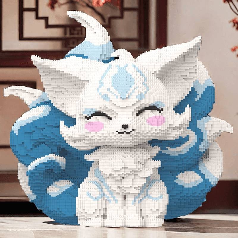 Giant Nine Tail Fox Educational Toys Compatible with Lego Building Blocks Small Particles Assembled 