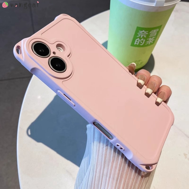 พร้อมเชือกเส้นเล็กหลุมสําหรับ OPPO A96 A78 A58 A58x A77 A57 A56 A55 5G A56s A55s เคสโทรศัพท์ 4 สี่มุมเชือกเส้นเล็กสายคล้องหลุมสีลูกกวาด Frosted Simple Soft Casing Cases กรณีฝาหลัง - รูปที่ 4