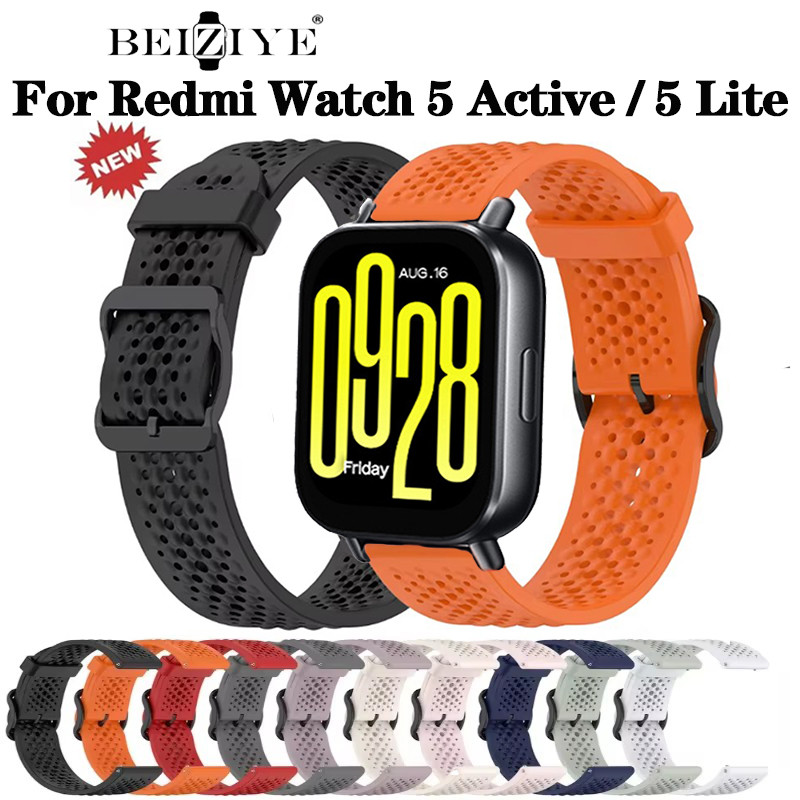 สายซิลิโคนสําหรับ Xiaomi Redmi นาฬิกา 5 Active กีฬาซิลิโคน Breathable กีฬาสําหรับ Redmi นาฬิกา 5 Lite สมาร์ทนาฬิกา Breathable สายรัดข้อมือ Accessorie