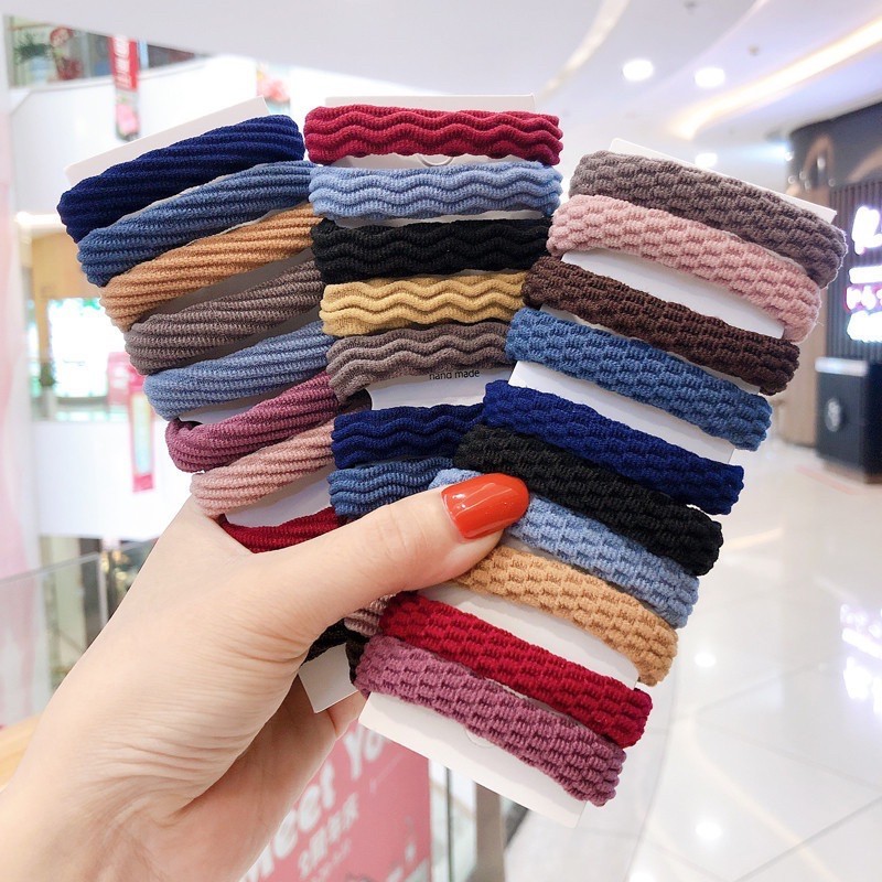 O262 สั่งขั้นต่ำ 10 ชิ้น ยางรัดผมหนานุ่ม ยืดหยุ่นดี เส้นละ 1 บาท พร้อมส่ง