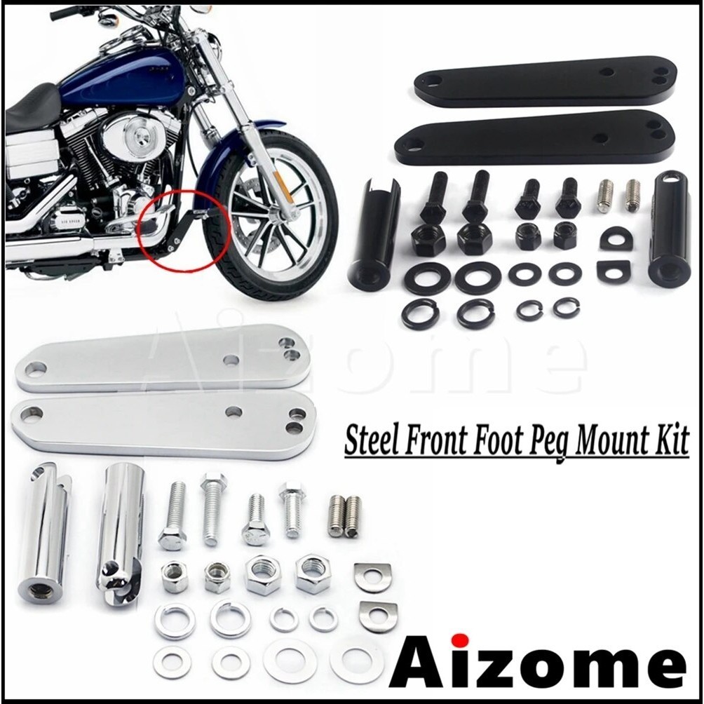 AI Motorcycle Footpeg Foot Pegs Hardware Support Mount Kit for Harley Dyna Low Rider Street Bob Supe