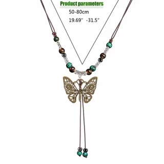 สร้อยคอลูกปัด จี้ผีเสื้อ butterfly สไตล์โบฮีเมียน แฟชั่นฤดูร้อน สําหรับผู้หญิง