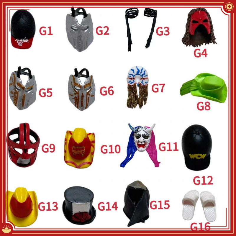 Wwe รูปหมวก 6-7 นิ้วแหวนนักมวยปล้ําตุ๊กตาอุปกรณ์เสริมของเล่น DIY
