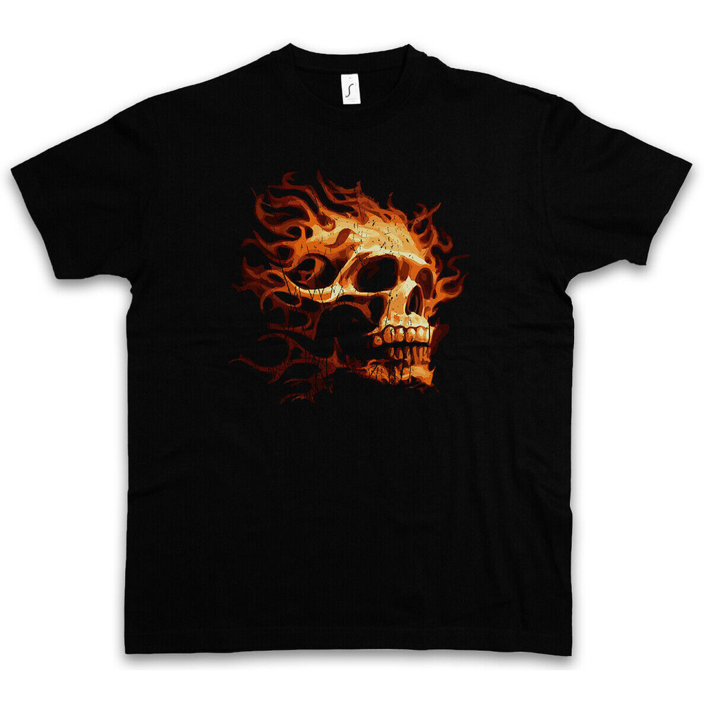 Burning Skull I เสื้อยืด Burning Skull Dead Skull Skull Tattoo