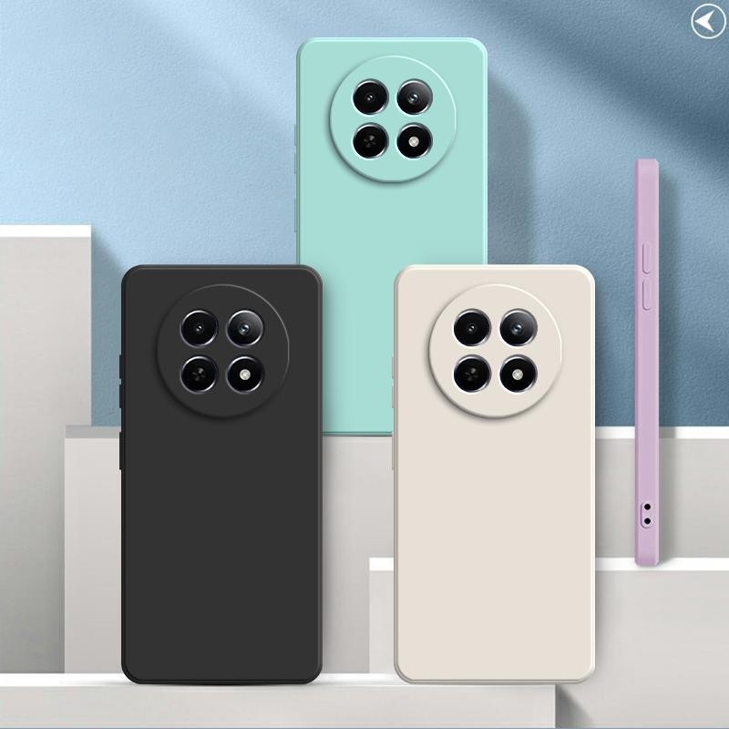เคส Realme 12X 5G ,สีทึบ Realme 12 5G ,เคสป้องกันซิลิโคนป้องกันการตกสีธรรมดาเรียบง่าย YT
