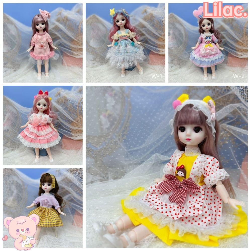 Lilac เสื้อผ้าตุ๊กตา BJD, Pretty Lorita ชุดแม่บ้าน, แฟชั่นน่ารักพร้อม Headwear Lorita Dress Girls