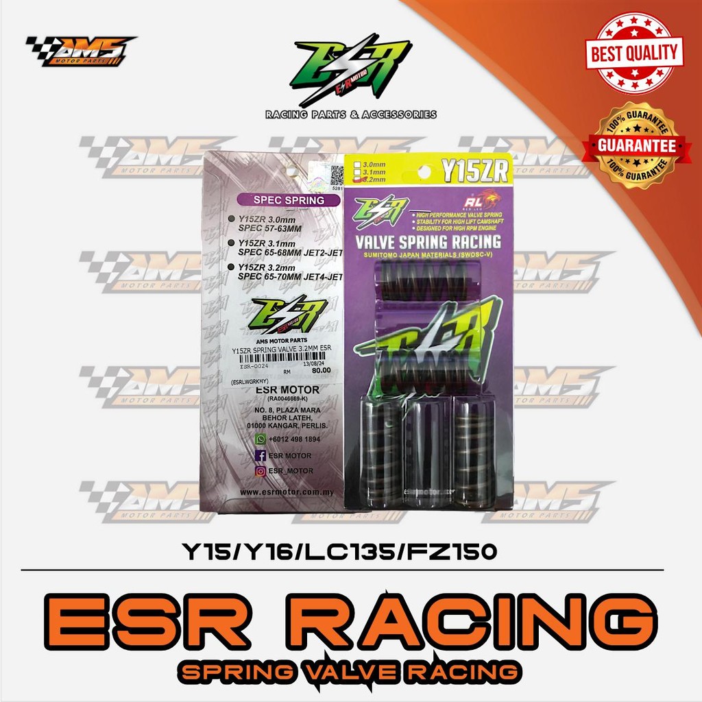 Y15/Y16/NVX155/LC135/FZ150 ESR RACING SPRING VALVE RACING