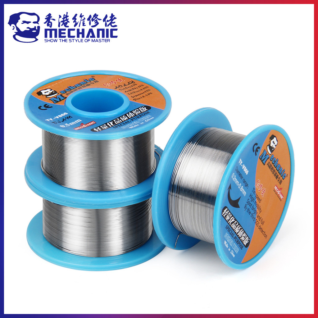 Mechanic TY-V866 40g มายด์ โรซินคอร์ 183℃ จุดละลาย 0.2-0.8 มม.ความบริสุทธิ์สูงสิ่งแวดล้อมบัดกรีลวดเชื่อมฟลักซ์สายเหล็ก