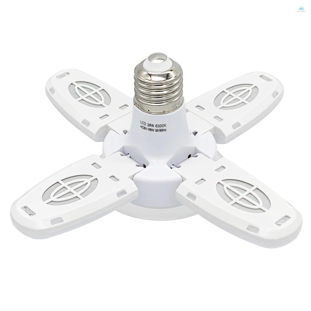 Yb LED bulbLED Garage Lights- 38W 6000LM 6500K E27/E26 LED Garage โคมไฟเพดาน 4 แผงปรับได้สําหรับโรงร