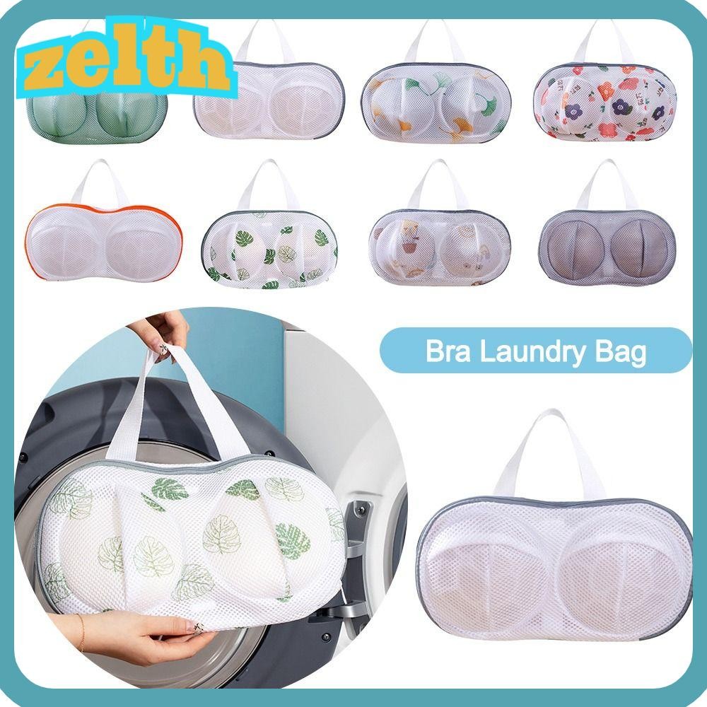 Zelth Bra ถุงซักผ้า, Anti-Winding Anti-การเปลี่ยนรูป Bra ถุงตาข่าย, แบบพกพาพร้อมที่จับ Breathable การ์ตูน Bra ป้องกันซักผ้ากระเป๋า Home & Travel