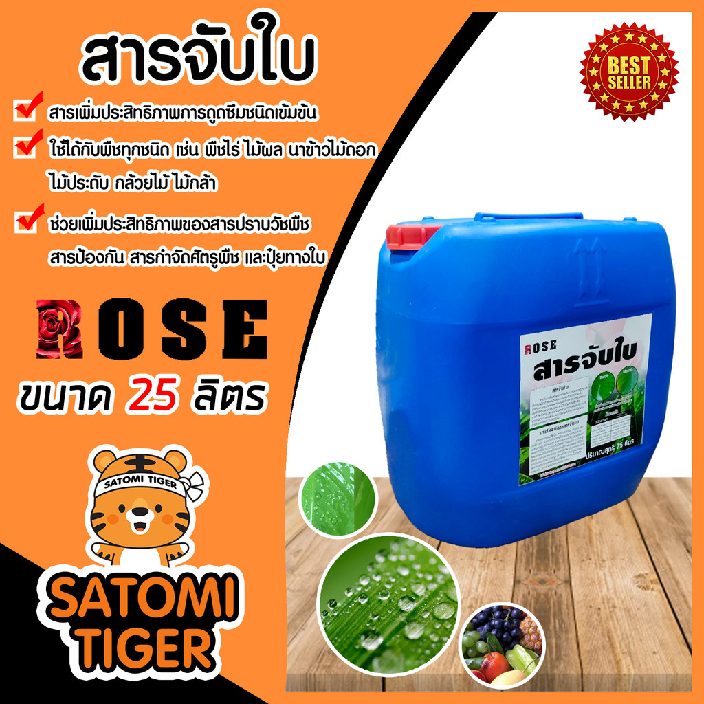 สารจับใบ ขนาด 25ลิตร Rose สารจับใบสูตรพิเศษ ยึกเกาะแน่น ยาจับใบ ติดทน ซึมซับเร็ว จับใบเข้ม ประสิทธิภาพสูง