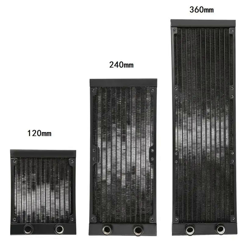 120/240/360mm Water Cooling Aluminium Radiator 12 Tubes CPU Heat Exchanger Heatsink G1/4 thread for 