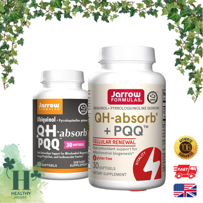 พร้อมส่ง Jarrow Formulas Ubiquinol QH-Absorb + PQQ 30 Softgels