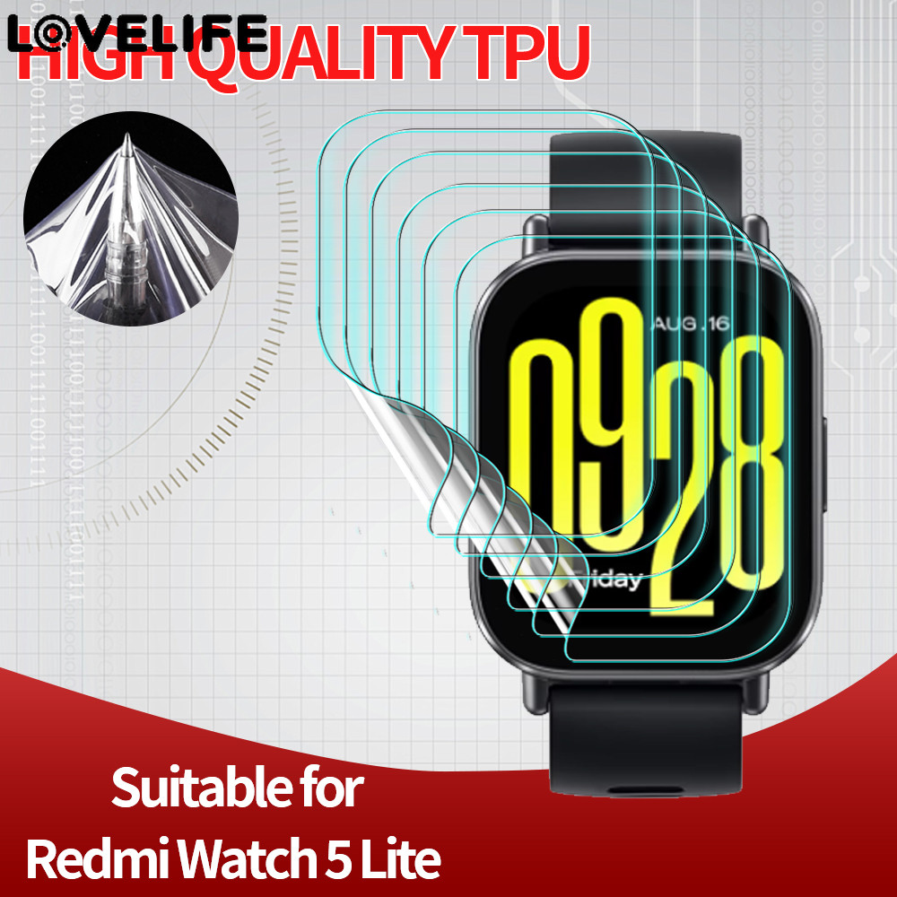 [ แนะนํา] ฟิล์มป้องกันความคุ้มครองเต็มรูปแบบ - ฟิล์มไฮโดรเจล TPU แบบนุ่ม - ตัวป้องกันหน้าจอ HD - ป้องกันรอยขีดข่วน ป้องกันลายนิ้วมือ - อุปกรณ์เสริมสมาร์ทวอทช์ - สําหรับ Redmi Watch5 lite 4 3 2