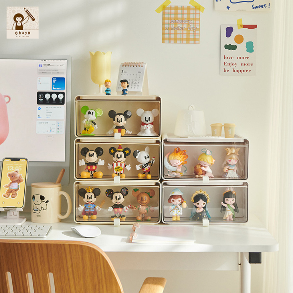 Ohayo กล่องโมเดล กล่องโมเดลกันฝุ่น กล่องแสดงโมเดล กล่องเก็บโมเดล ตู้โชว์ตุ๊กตา กันฝุ่นและกันความชื้น