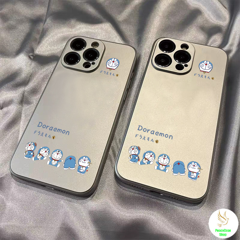 COD-ในไทย เคสคู่รัก โดราเอมอนน่ารัก ตุ๊กตาเรียบง่าย สําหรับ iPhone7 8 X 11 12 13 14 ชุบด้วยไฟฟ้า เคสไอโฟน Unisex