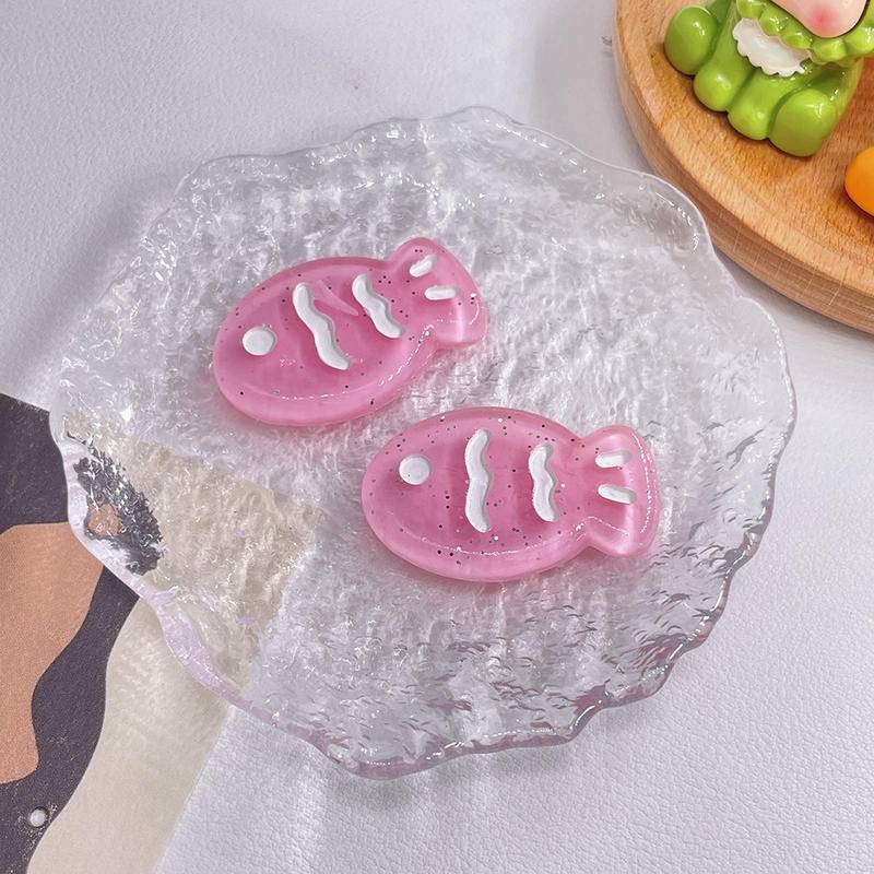 โปร่งใสปลาน้อยรองเท้า Charm Croc Jibz DIY เรซิ่นที่มีสีสันอุปกรณ์เสริมรองเท้าเคสโทรศัพท์ Handmade กิ๊บติดผมขนาดเล็ก Patch Hole รองเท้าหัวเข็มขัดตกแต่ง
