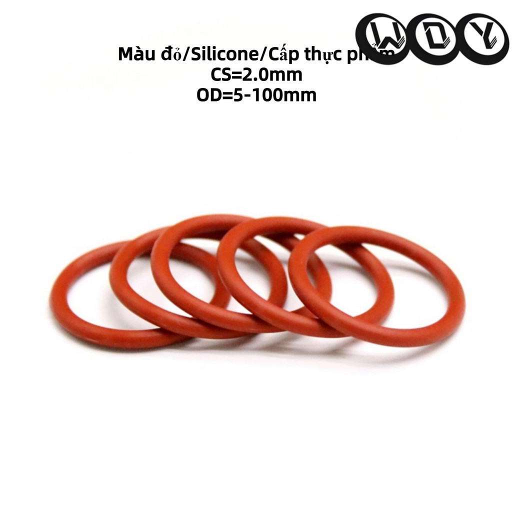 [YTH1] CS2.0mm * OD5-70mm โอริง ORing O-ring ยางโอริง VMQ / ปะเก็นโอริงซิลิโคน โอริง สีแดง