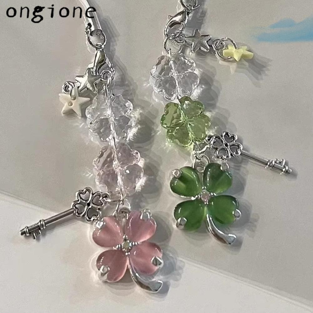 พวงกุญแจ ONGIONE, จี้เสน่ห์โทรศัพท์ใบไม้นําโชค Y2K, จี้ห้อยกระเป๋าของขวัญน่ารัก