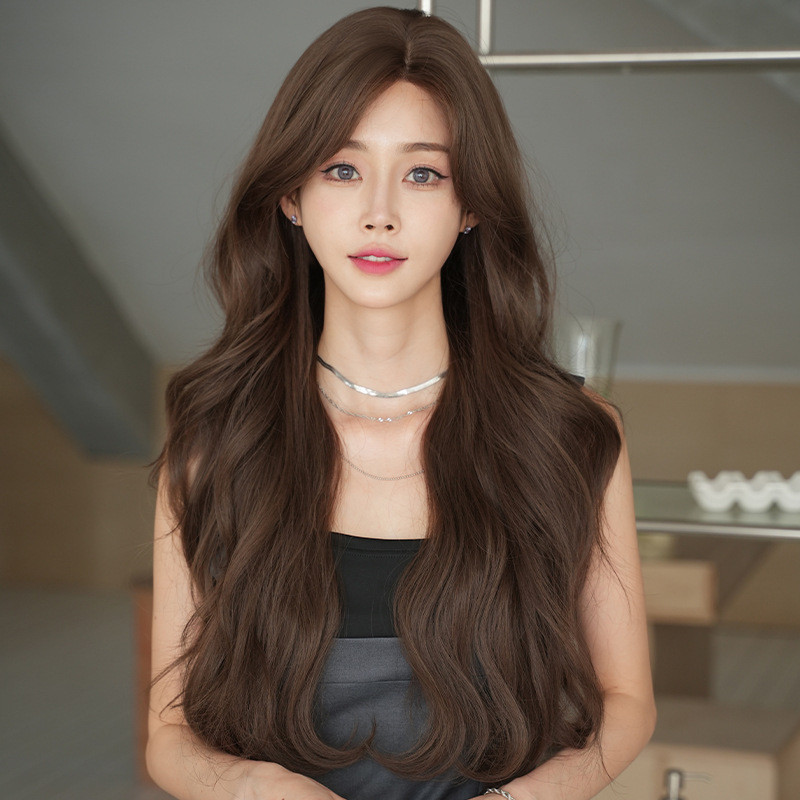 7jhh WIGS วิกผมเกาหลีญี่ปุ่น SZ2046 หญิงผมหยิกยาวคลื่นลูกใหญ่เส้นใยเคมีจําลองผมคําเดียวทอมือลูกไม้เต