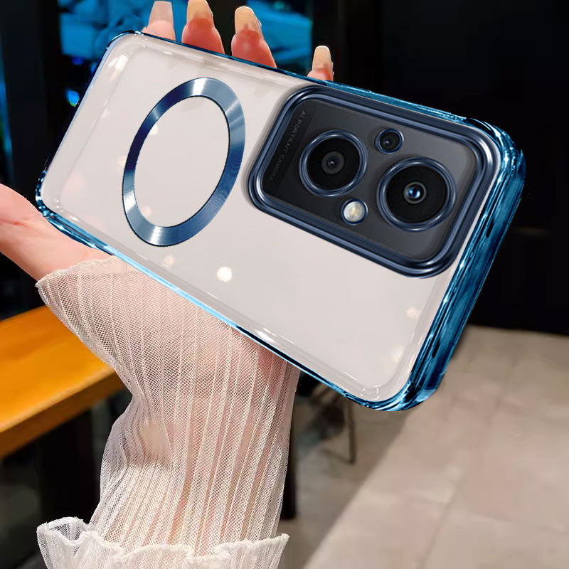 เคส ปลอก OPPO Reno 7z 5G OPPO Reno 8Z 5G เคสโทรศัพท์ Soft GOLD border กันชนโปร่งใสพร้อมแหวนดูดแม่เหล