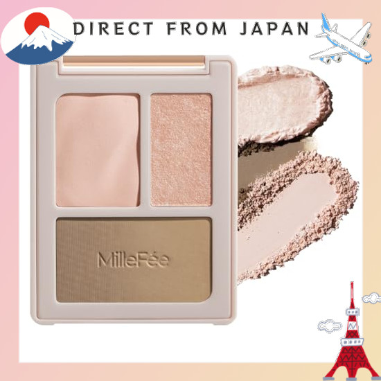 【From Japan】 MilleFee Cheat Face Contour Palette (04 Shinobashi Beige) Highlighting Shading Matte Highlighting No Lame Nose Shadow 3D effect Small Face MilleFee (Matte/Tint)