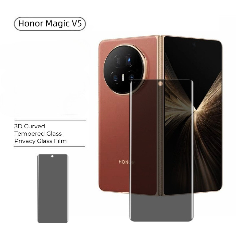 สําหรับ Honor Magic V5 Magic V3 / VS3 5G ความเป็นส่วนตัวกระจกนิรภัย 3D โค้งคลุมทั้งหมด Anti Peeping ป้องกันหน้าจอฟิล์ม