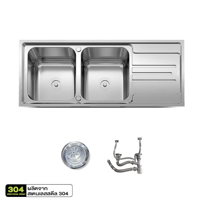 KITCHEN STUDIO ซิงค์ 2 หลุม 1 ที่พัก รุ่น S.LDT12050 (C)