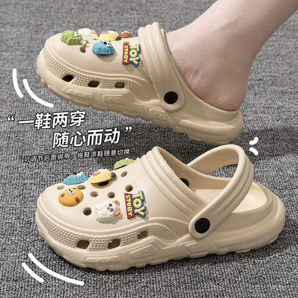 minxshoes crocs DIY รองเท้ามีรูน่ารักสำหรับผู้หญิงพร้อมสายรัดกันลื่นกลางแจ้งใส่ด้านนอกฤดูร้อนปี2025ร