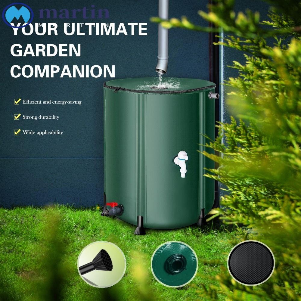 MARTIN Garden Water Storage Tank, ทนทาน 50-500L พับ Rain Barrel, ประหยัดพื้นที่พร้อม Spickt เศษหน้าจอพับสวน Water Catcher Garden เครื่องมือ