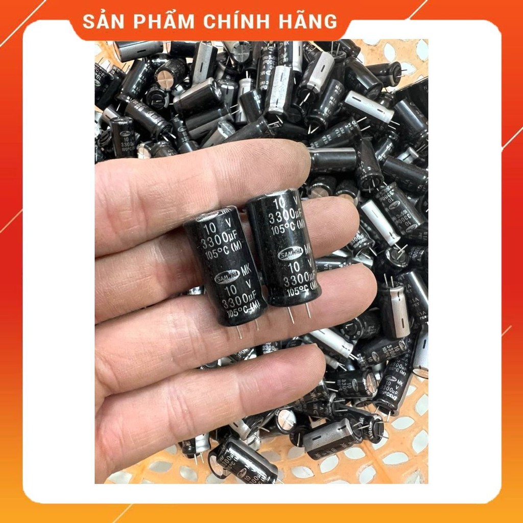 [ 10 ชิ้น ] CAPACITOR 10V 3300UF ขนาด: 12.5x25m SAMWHA (10V3300UF10V 3300UF 10V )