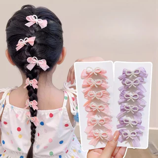 ชิ้น/ล็อต 2/6 Bowknot Hairpin คลิปด้านข้างสำหรับเด็ก พร้อมBangs คลิปอุปกรณ์เสริมผม