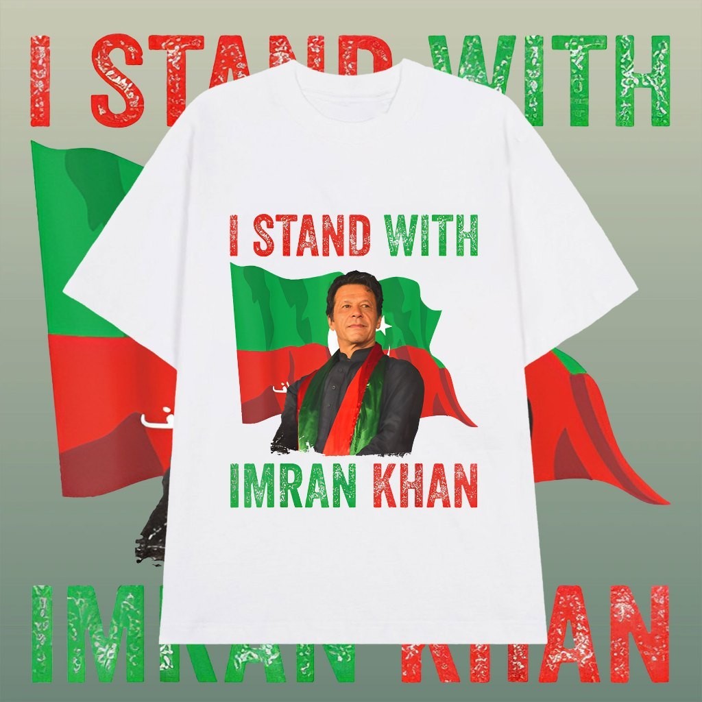 I STAND WITH Imran Khan เสื้อยืดผ้าฝ้าย 100% พิมพ์ลาย s-5xlS-5XL