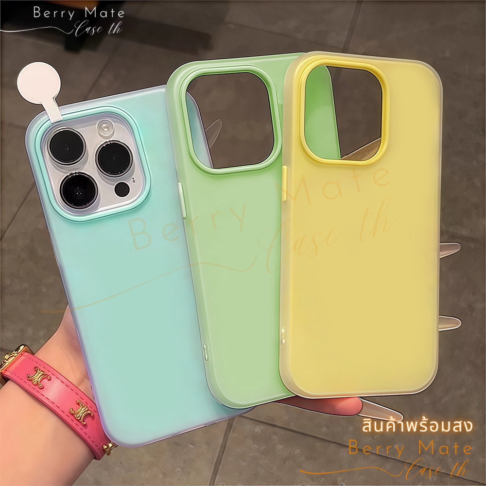 จัดส่งทันที เคสสำหรับไอโฟน16 สีเด่น เคสแบบด้านครอบสองชั้นสีสัน For IPhone13 11 12 14 PLUS 15 16Pro MAX 6/7/8 X XR XSMAX