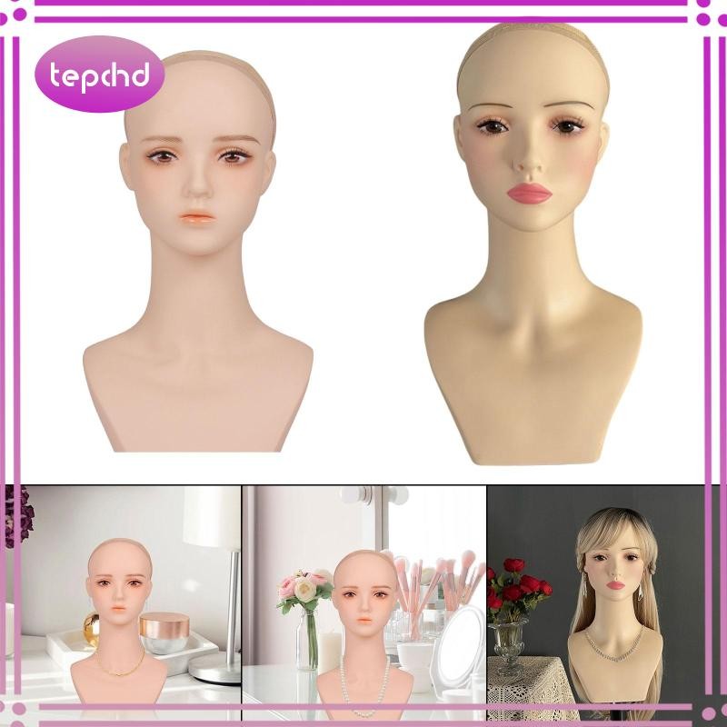 [tepchd] Manikin Wig Display Stand Cosmetology สําหรับแว่นตาวิกผมทําและหมวกแสดง