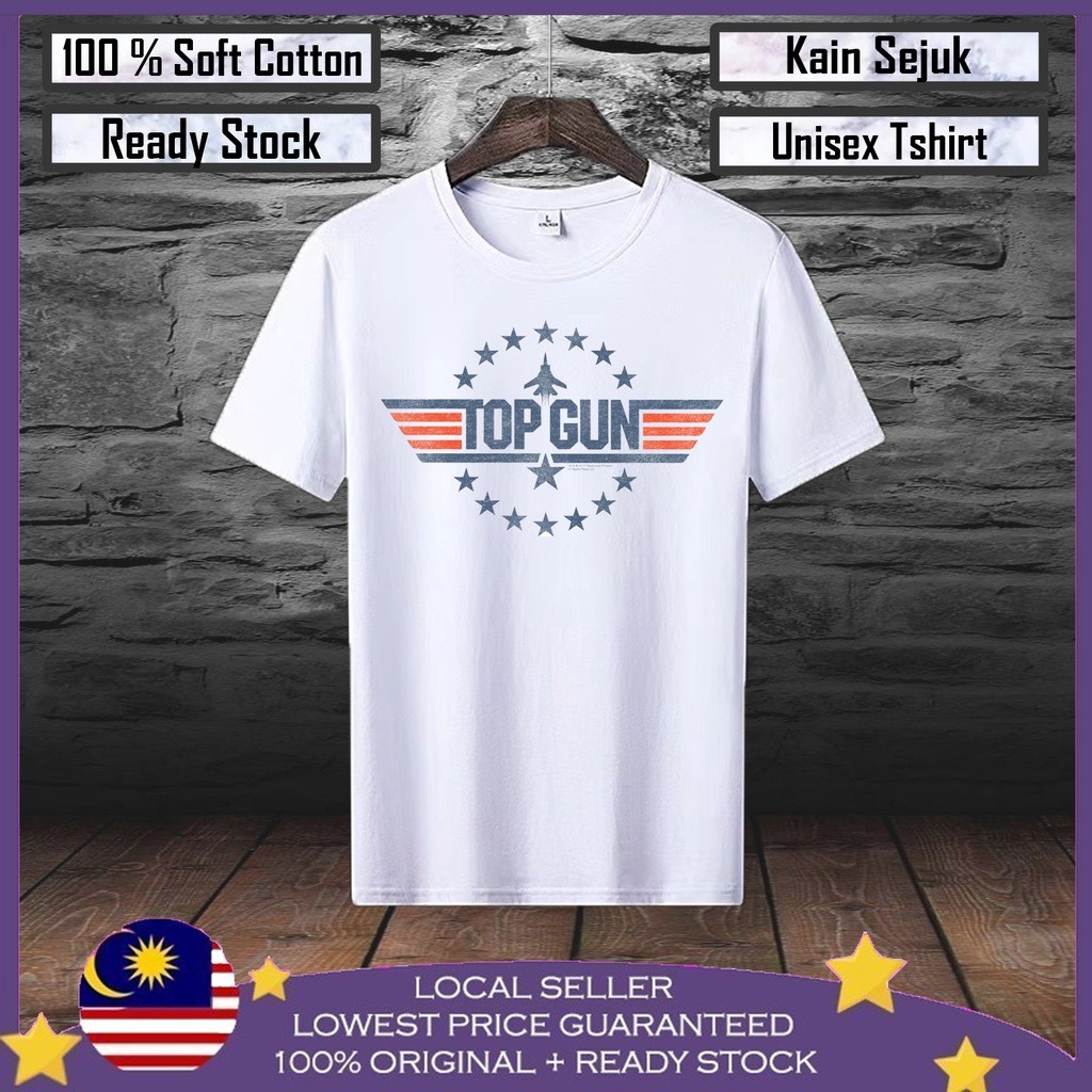 HEBAT TOPGUN Star T เสื้อผู้ชายผ้าฝ้าย 100% เสื้อยืดผู้ชาย Baju T เสื้อ Lelaki Baju Perempuan topgun